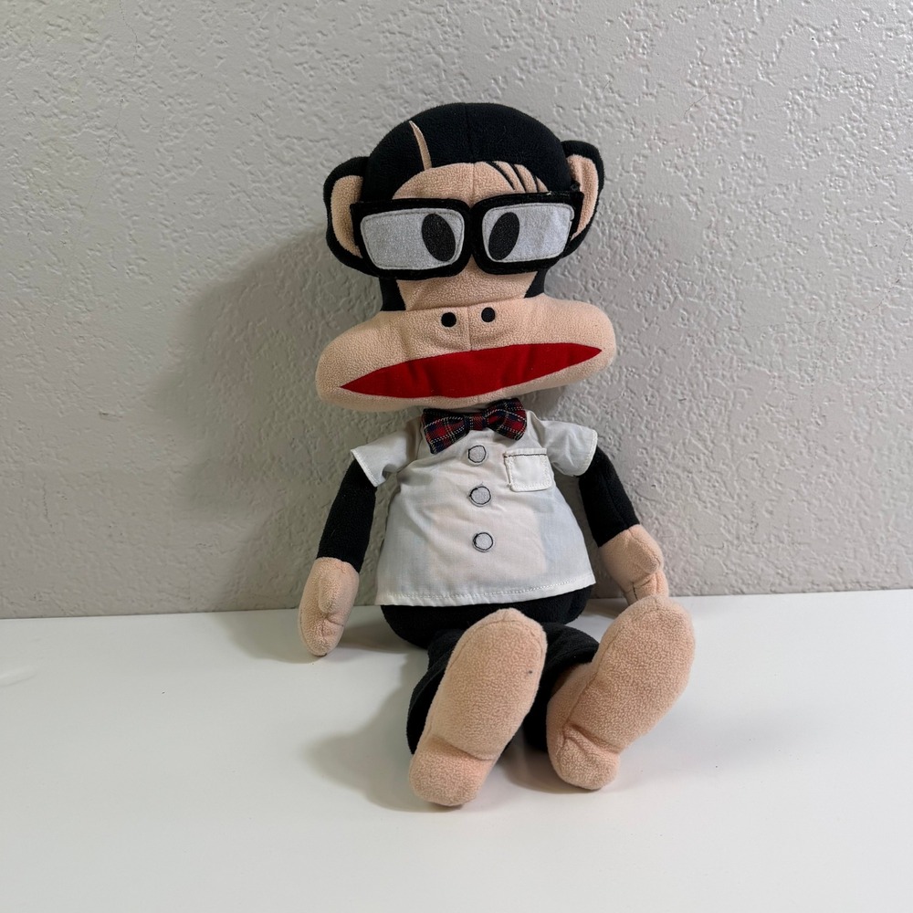 Paul Frank Studius Julius Monkey Plush 18" Fiesta P03711 Nerd Glasses Bow Tie